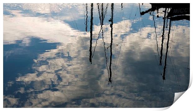 Masts reflected Print by Maggie Railton