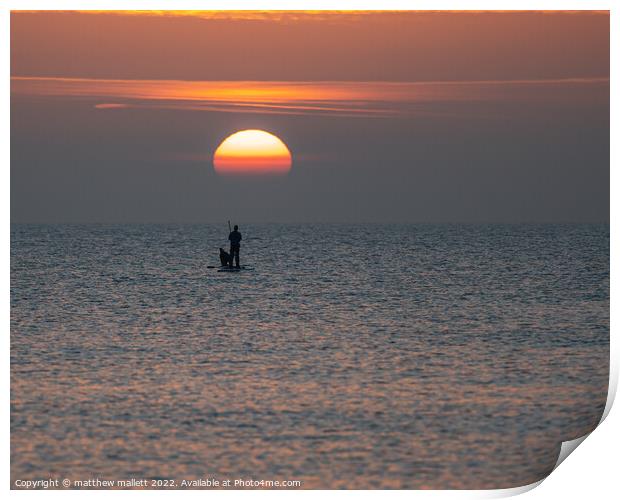 Watching the Dovercourt Sunrise Print by matthew  mallett