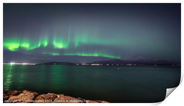 Reykjavik Northern Lights Print by matthew  mallett