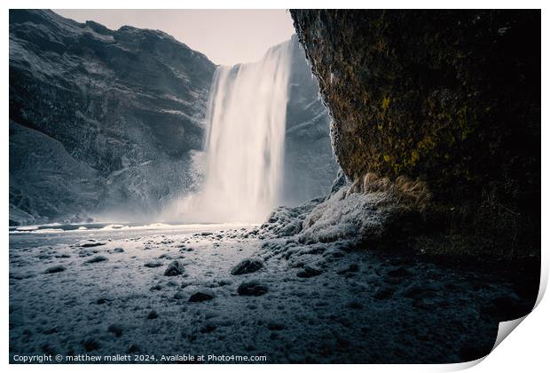 Skogafoss Waterfall Iceland Print by matthew  mallett