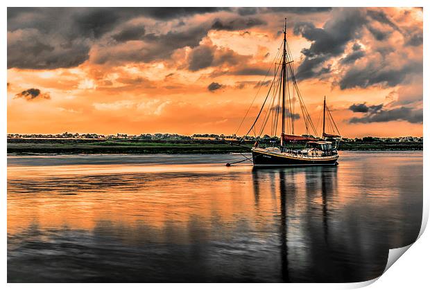 Surreal Sunset over the backwaters Print by matthew  mallett