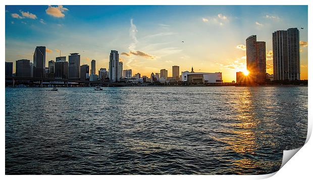 Miami from the Water Way Print by matthew  mallett