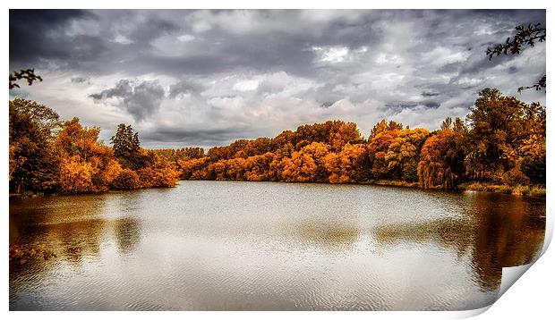 View over the lake Print by matthew  mallett