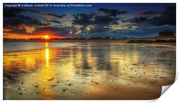  Sunset from West Clacton Beach Print by matthew  mallett