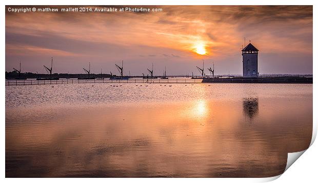  Brightlingsea At Sunset in September Print by matthew  mallett