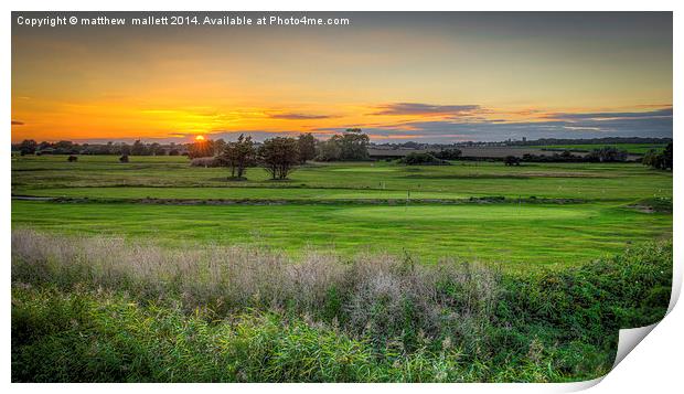 Sunset Over The Green  Print by matthew  mallett