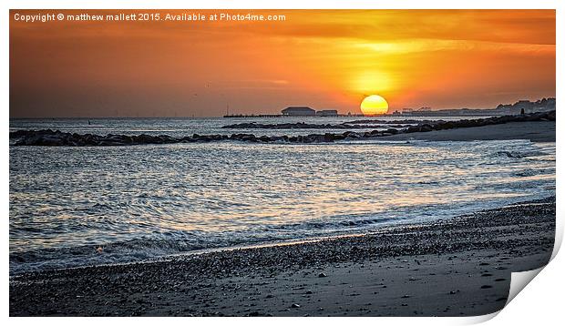  GIant Sun over Clacton on Sea Print by matthew  mallett
