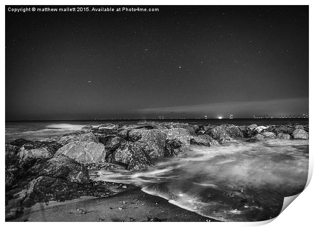  High Tide By Starlight 2 Print by matthew  mallett