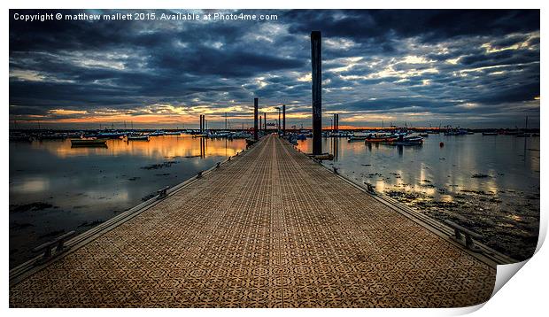  Walkway to the boats at West Mersea Print by matthew  mallett