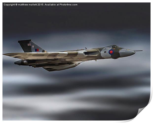  Tribute Flight Of Vulcan Over Clacton 2015 Print by matthew  mallett