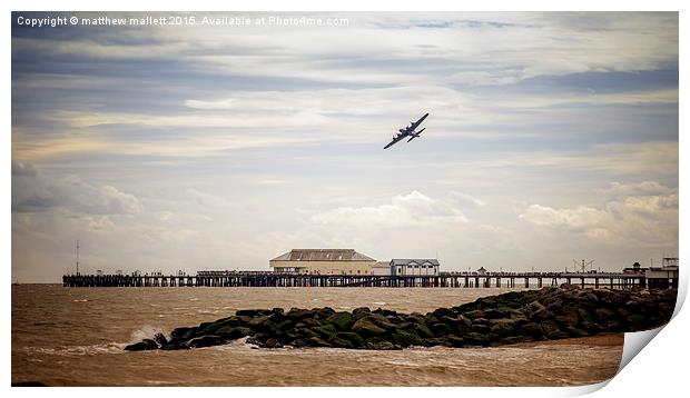  Flying Fortress Over Clacton Pier Print by matthew  mallett