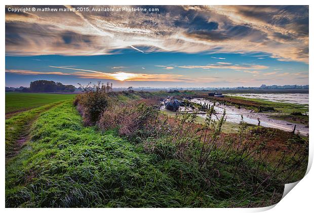  Essex Backwater Trail Print by matthew  mallett