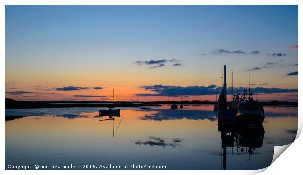 Final Moments Titchmarsh Marina April 2016 Print by matthew  mallett