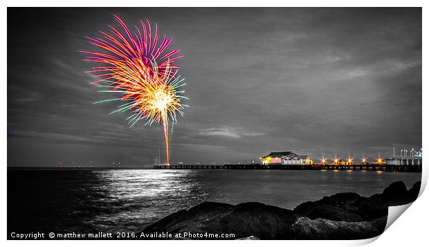 Clacton Pier Firework Colour Print by matthew  mallett