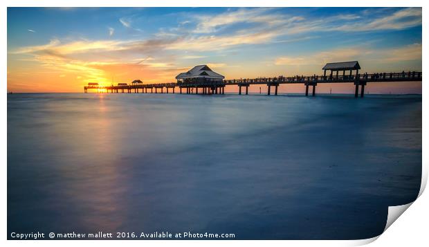 Sunset Pier 60 Clearwater Beach Print by matthew  mallett