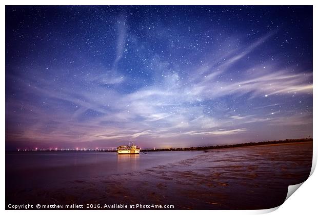 Midnight Beach Starlight Sky Print by matthew  mallett
