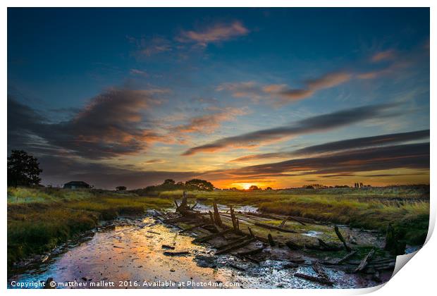 Beaumont Essex October Sunrise Print by matthew  mallett