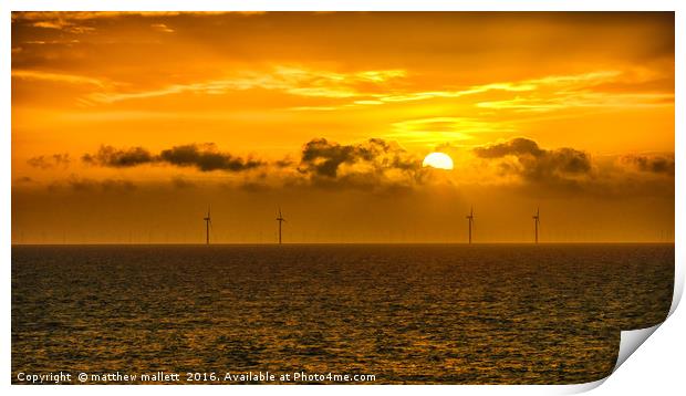 A Clacton On Sea Sunrise Print by matthew  mallett