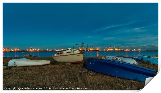 Harwich Boats to Felixstowe Container Ships Print by matthew  mallett