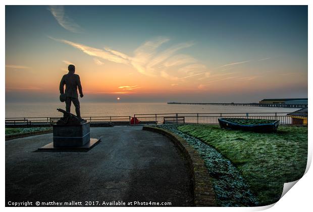 Walton Memorial Stone Sunrise Print by matthew  mallett