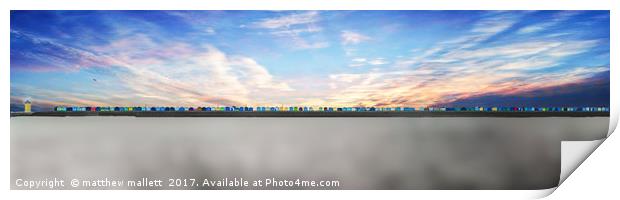 Brightlingsea Beach Huts Standing In A Row Print by matthew  mallett