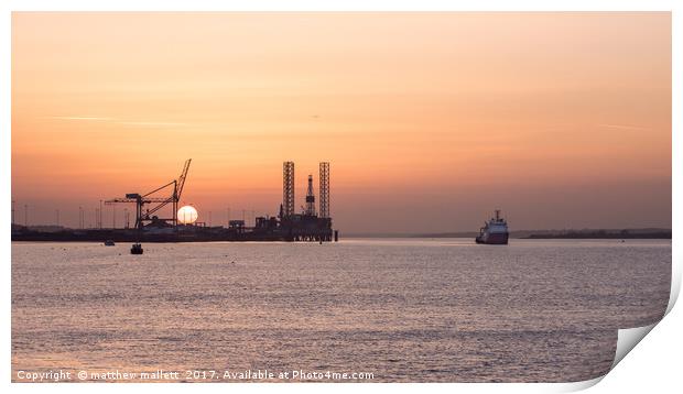 Setting Sail Off Harwich International Port Print by matthew  mallett