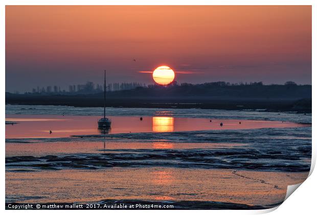 April Sunrise Over Landermere Quay Print by matthew  mallett