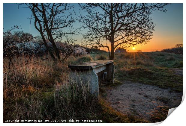 Sit And Watch The Sunrise Print by matthew  mallett