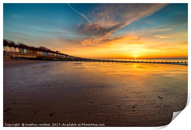 Sunrise On Frinton Beach  Print by matthew  mallett