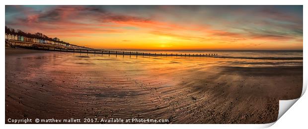 Panoramic Sunrise Frinton Beach  Print by matthew  mallett
