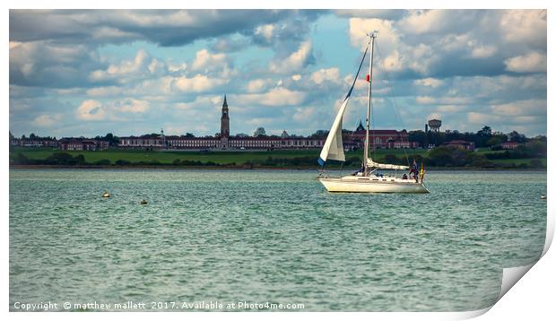 Sailing Past Holbrook On The Stour Print by matthew  mallett