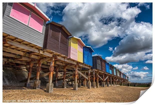 Colour and Cloud at Frinton Print by matthew  mallett