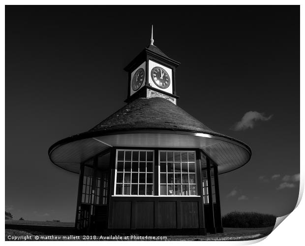Frinton Clocktower Shelter Print by matthew  mallett