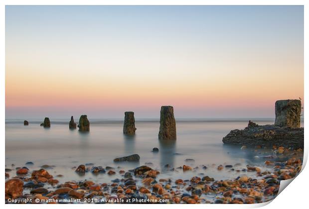 Pastel Sunset At Frinton Print by matthew  mallett