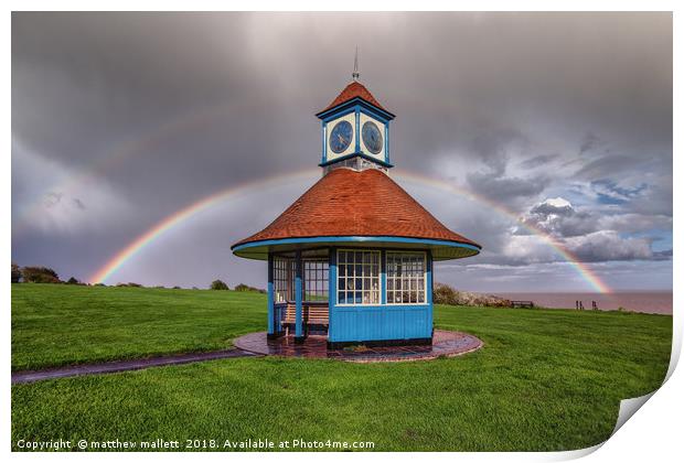 Rainbows Over Frinton Clocktower Print by matthew  mallett