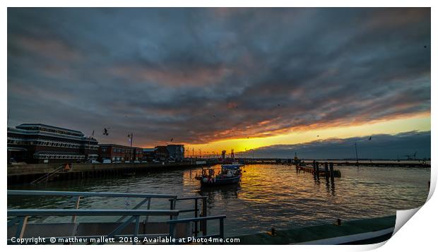 Old Harwich Sunset Print by matthew  mallett