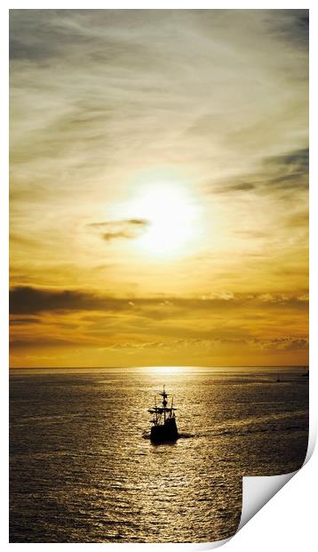 Sunset at sea           Print by Andrew Warhurst