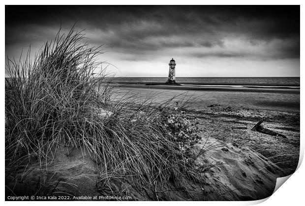 The Lighthouse at Talacre Beach Print by Inca Kala