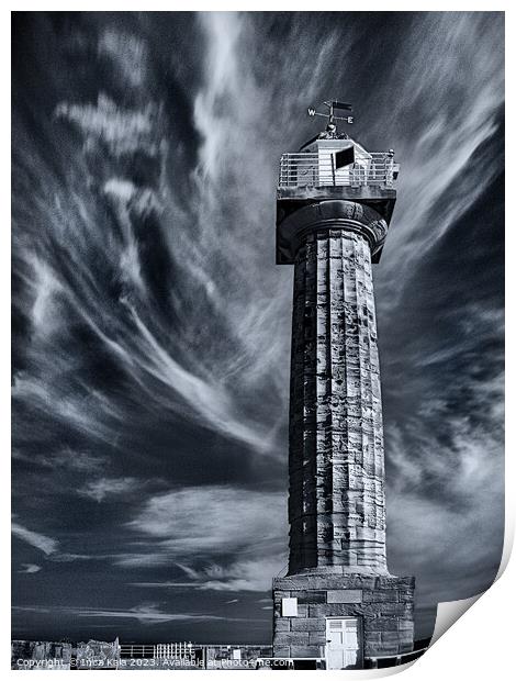 The Lighthouse Tower on Whitby West Pier  Print by Inca Kala