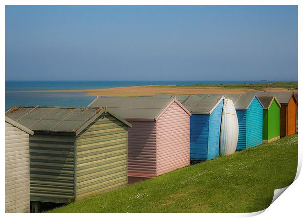 Beach Huts at Herne Bay Print by Stewart Nicolaou