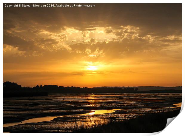  Sunset at Riverside Country Park Print by Stewart Nicolaou