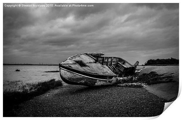 Ship wreck at Riverside Country Park Print by Stewart Nicolaou