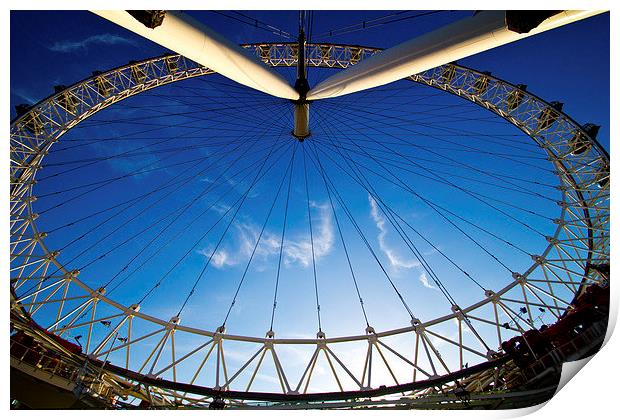 London Eye in the sky Print by Colin Brittain