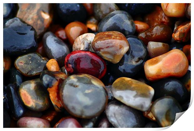 Pebbles on the beach Print by Colin Brittain