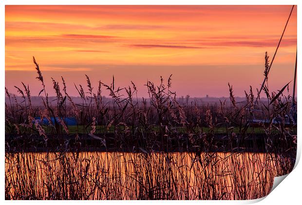 Thurne Windmill Sunset River Thurne Print by James Taylor