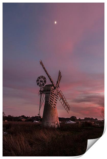 Thurne Windmill Sunset River Thurne Print by James Taylor