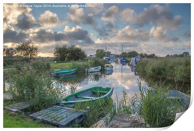  Martham Boat yard Print by James Taylor