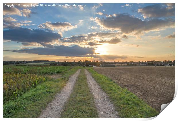  Sunset over Martham Print by James Taylor