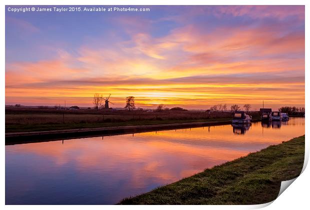  Sunset at Thurne Norfolk Print by James Taylor
