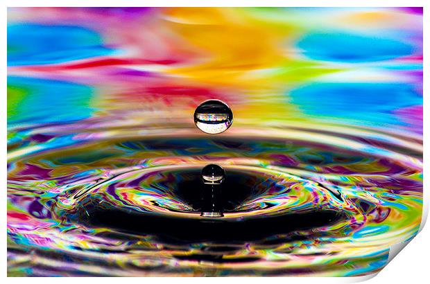 water drops bubbles an crowns Print by nick wastie